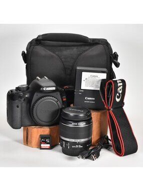 Canon EOS Rebel T2i DSLR 18MP 18-55mm Lens HD Video 10,488 Clicks 64GB SD Card